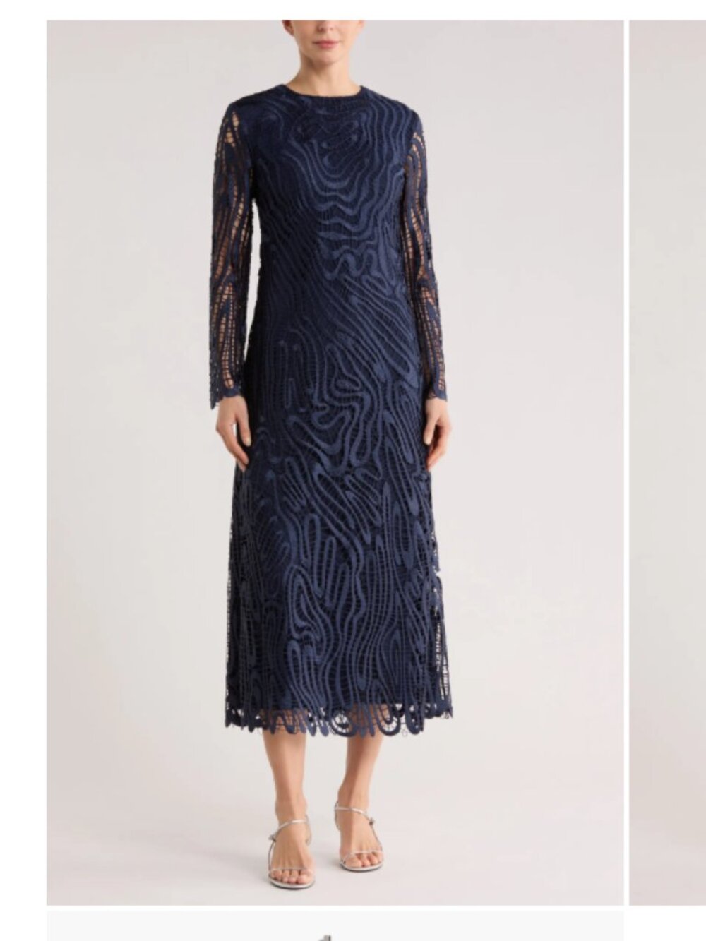 Simkhai Vanina Long Sleeve Lace Midi Dress